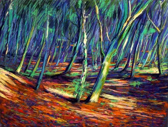 Lebhafter Waldweg