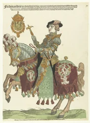 Porträt von Ferdinand I. von Österreich zu Pferd
