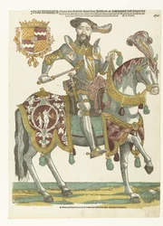 Porträt von Maximiliaan van Buren zu Pferd