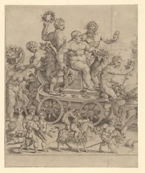 Triumph des Bacchus, linke Platte