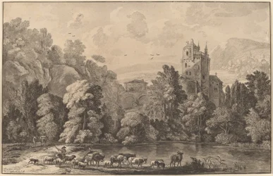 Tal mit einer alten Burg, 1784, veröffentlicht 1786