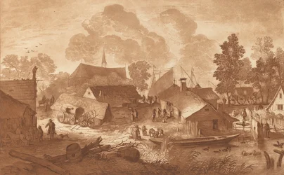Dorf mit Teich, ca. 1782