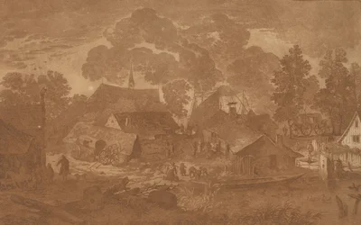 Dorf mit Teich, ca. 1782