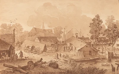 Dorf mit Teich, ca. 1782