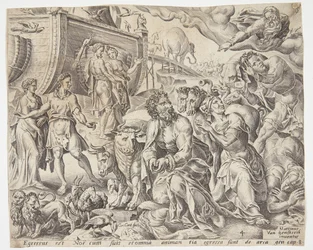 Noah dankt Gott für die Rettung der Arche
