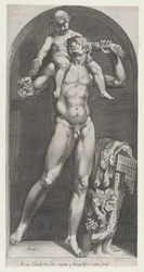 Speculum Romanae Magnificentiae: Bacchus auf den Schultern eines Satyrs, 16. Jahrhundert