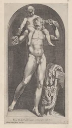 Speculum Romanae Magnificentiae: Bacchus auf den Schultern eines Satyrs, 16. Jahrhundert