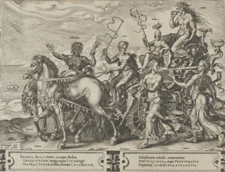 Der Triumph des Neides, aus Der Zyklus der Wechselfälle menschlicher Angelegenheiten, Platte 4, 1564