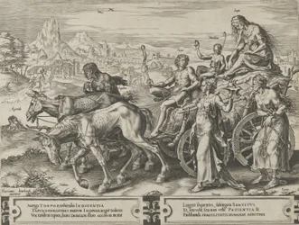 Der Triumph des Mangels, aus Der Zyklus der Wechselfälle des menschlichen Lebens, Platte 6, 1564