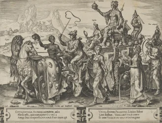 Der Triumph des Reichtums, aus Der Zyklus der Wechselfälle des menschlichen Lebens, Platte 2, 1564