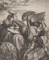 Tityus in der Hölle bestraft, 1566