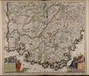 Grafschaft und Generalregierung der Provence: unterteilt in ihre Seneschallate und Viguereien mit den angrenzenden Gebieten, nämlich der Fürstentum Orange, das Comtat Venaissin usw., basierend auf den neuesten Berichten