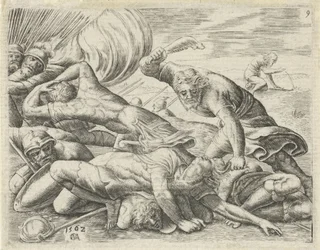 Simson besiegt die Philister mit einem Eselskinnbacken