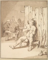 Betrunkener Bauer in einem Gasthaus, 1775
