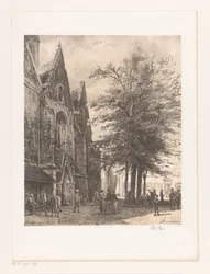 Menschen vor der Marktkirche in Hameln
