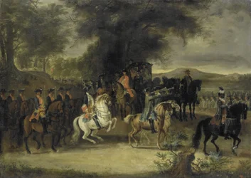 Inspektion eines Kavallerieregiments, vielleicht von Wilhelm von Hessen-Homburg
