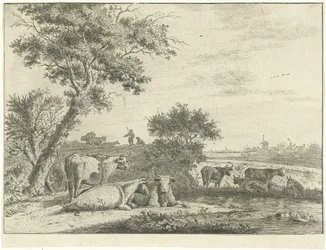 Landschaft mit Kühen