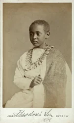 Prinz Alamayu, Sohn von Kaiser Theodor II. von Abessinien, Ryde, England, 1868 (Albuminabzug)