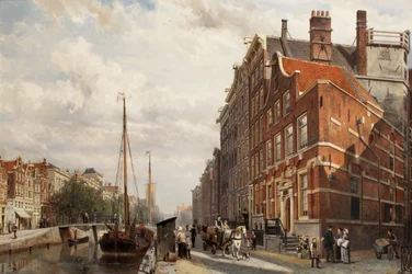 Ansicht des Makelaers Comptoir an der Nieuwezijds Voorburgwal, Amsterdam, 1883