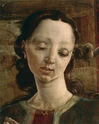 Verkündigung, Orgelklappe im Dom von Ferrara (Detail)