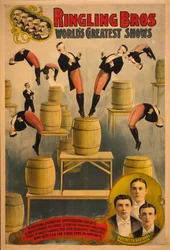 Ringling Bros, weltgrößte Shows Raschetta Brüder, wunderbare Salto-Turner, ca. 1900