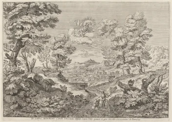 Apollo und eine Nymphe führen einen Löwen