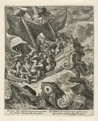 Jona wird von den Seeleuten über Bord geworfen (Geschichte von Jona)