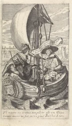 König Ludwig XIII. und Kardinal Richelieu in einem Boot