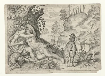 Polyphemus ertappt Acis und Galatea