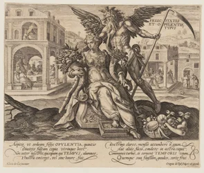 Felicitas et Opulentie Typus, aus Zeit mit Tugenden und Lastern