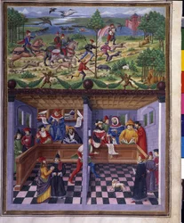 März-Einfluss: Jagd und Hof. Miniatur von Cristoforo de Predis (ca. 1440-ca. 1486) - in 