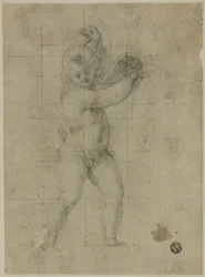 Putto mit erhobenen Armen