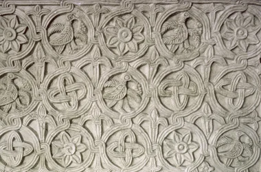 Detail eines geschnitzten Bildschirms, 9.-10. Jahrhundert
