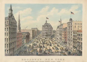 Broadway, New York: Vom Western Union Telegraph Building nach Norden blickend