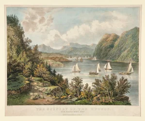 Die Landschaft des Hudson. Ansicht, in der Nähe von