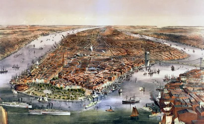 Die Stadt New York, USA, 1870