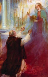 Die Legende vom Krönungsöl und der Ampulle, Die Jungfrau erscheint Thomas A. Becket