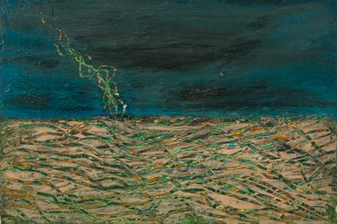 Dramatischer Sturm über einem Feld