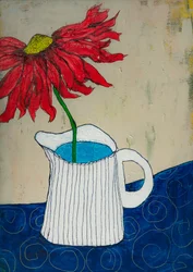 Blumenkrug im Volkskunststil