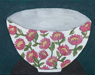 Gemalte Blumenschale