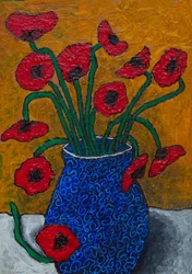 Lebendige Mohnblumen Stillleben