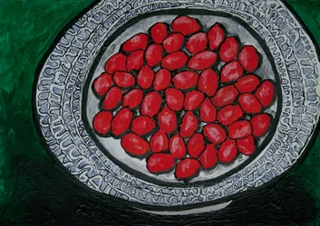 Lebendiger Roter Bohnen Teller