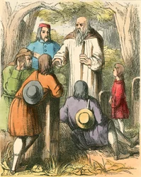 Dick Whittington hört den Dorfbewohnern zu