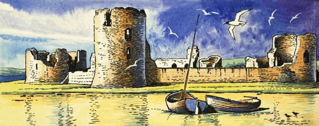 Flint Castle mit Blick auf den River Dee