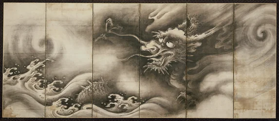 Drache [rechts vom Paar Drache und Tiger], Mitte des 16. Jahrhunderts (Tusche auf Papier)
