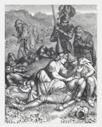 Illustration zu Tennysons Gedicht, Die Prinzessin (Gravur)