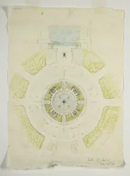 Potomac Round Point, Washington D.C., Skizze des runden Pools, 1909