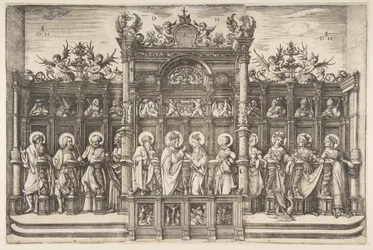Großer Chorgestühl mit Christus, der die Jungfrau segnet, ca. 1518-20