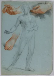 Zeichnung, Männlicher Akt stehend, September 1858