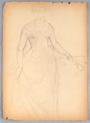 Skizze für ein Porträt von Bella Worsham, 1878